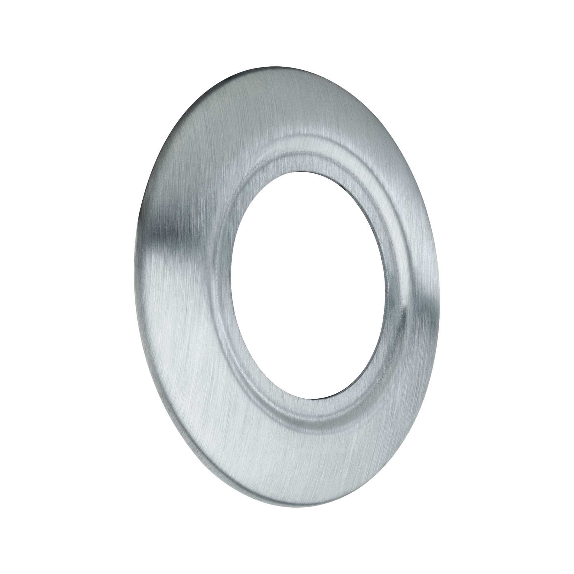 LED Recessed wall luminaire Cover Cover round 86mm Stainless steel Round brushed stainless steel recessed ring in silver for LED lights and spotlights