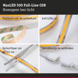 MaxLED 500 Full-Line COB LED-strip met 640 LEDs/m, plakband, knipbaar en eenvoudig te verbinden
