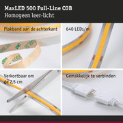 MaxLED 500 COB LED-strip met plakband, 640 LEDs/m, knipbaar en eenvoudig te verbinden