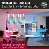 MaxLED Full-Line COB LED-Lichtband 3m mit Fernbedienung und Netzteil, RGBW Farbwechsel für Wohnraumbeleuchtung