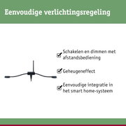 Zwarte LED-verbinding met aardpen en antenne voor eenvoudige tuinverlichtingsregeling