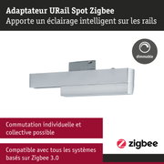 Adaptateur URail Spot Zigbee gris en métal avec fonction dimmable pour éclairage intelligent sur rails