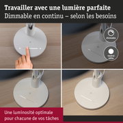Lampe de bureau LED blanche dimmable avec commande tactile pour un éclairage de travail optimal