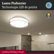 Plafonnier LED Luena avec lumière blanc chaud et bord transparent pour éclairage moderne