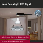 LED Downlight 3-Step-Dim Nova Basic Set Swivelling angular 84x84mm 50° GU10 3x6,5W 3x460lm 230V dimmable 2700K Turned aluminium
