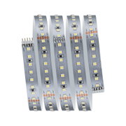 Flexibler LED-Streifen mit weißen LEDs auf silberner Platine für energiesparende Beleuchtung