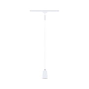 Minimalist white metal pendant light with slim lampshade for modern interior lighting