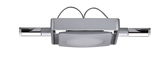 Modern square silver LED recessed spotlight with chrome accents for adjustable lighting