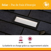 Lumière LED solaire noire encastrée au sol avec longue autonomie de batterie et technologie économe en énergie
