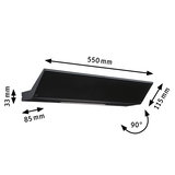 Luminaire LED noir en métal 550x115x85 mm pour éclairage sous meuble de cuisine