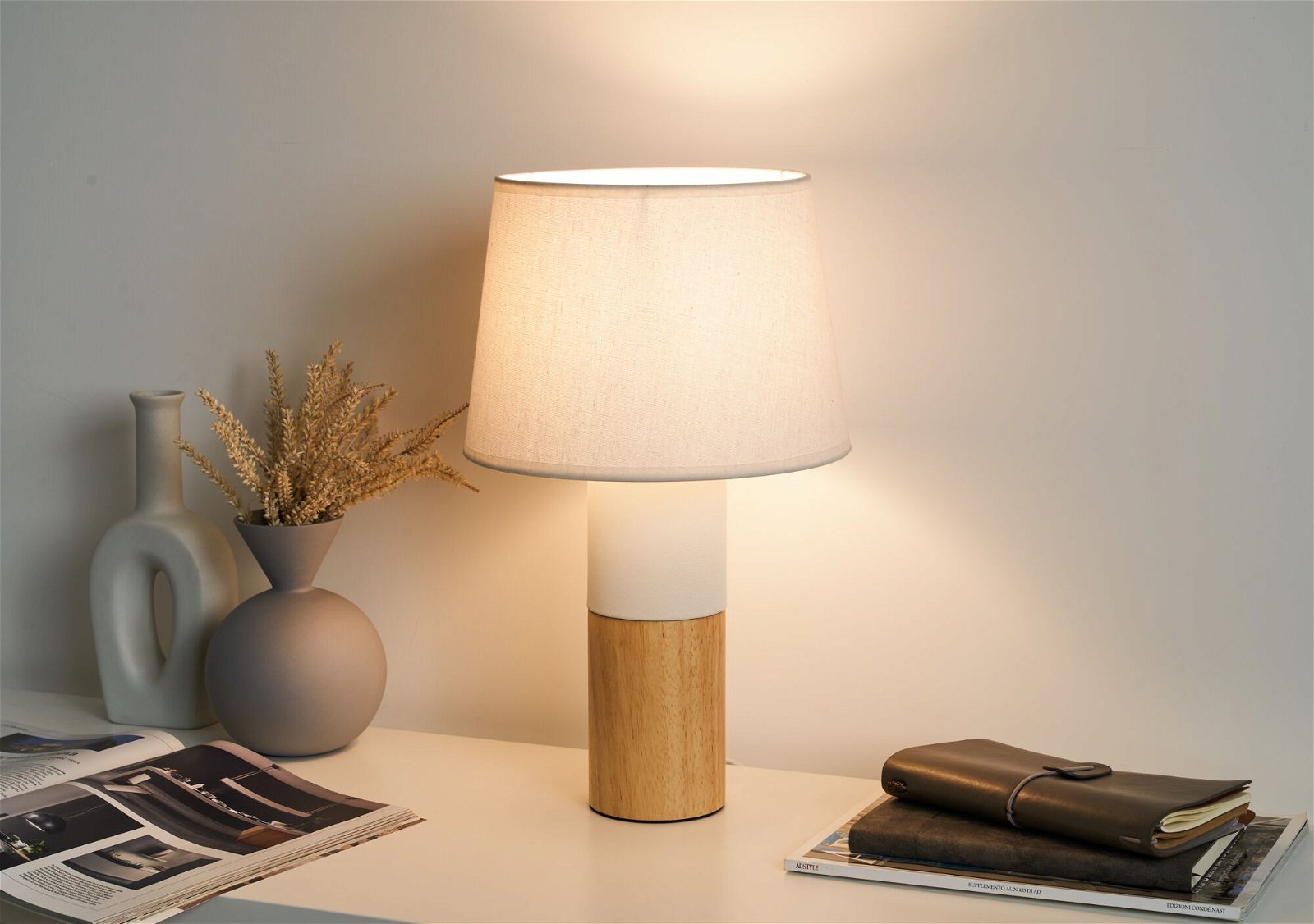 Pauleen Table luminaire Woody Elegance E27 max. 20W Wood/White