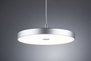 Runde LED-Pendelleuchte aus silbernem Aluminium mit weißem Diffusor für moderne Innenbeleuchtung