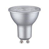 Mat sølv GU10 LED-reflektorlampe med klart glas til energieffektiv belysning