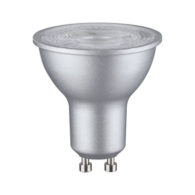 Mat sølv GU10 LED-reflektorlampe med klart glas til energieffektiv belysning