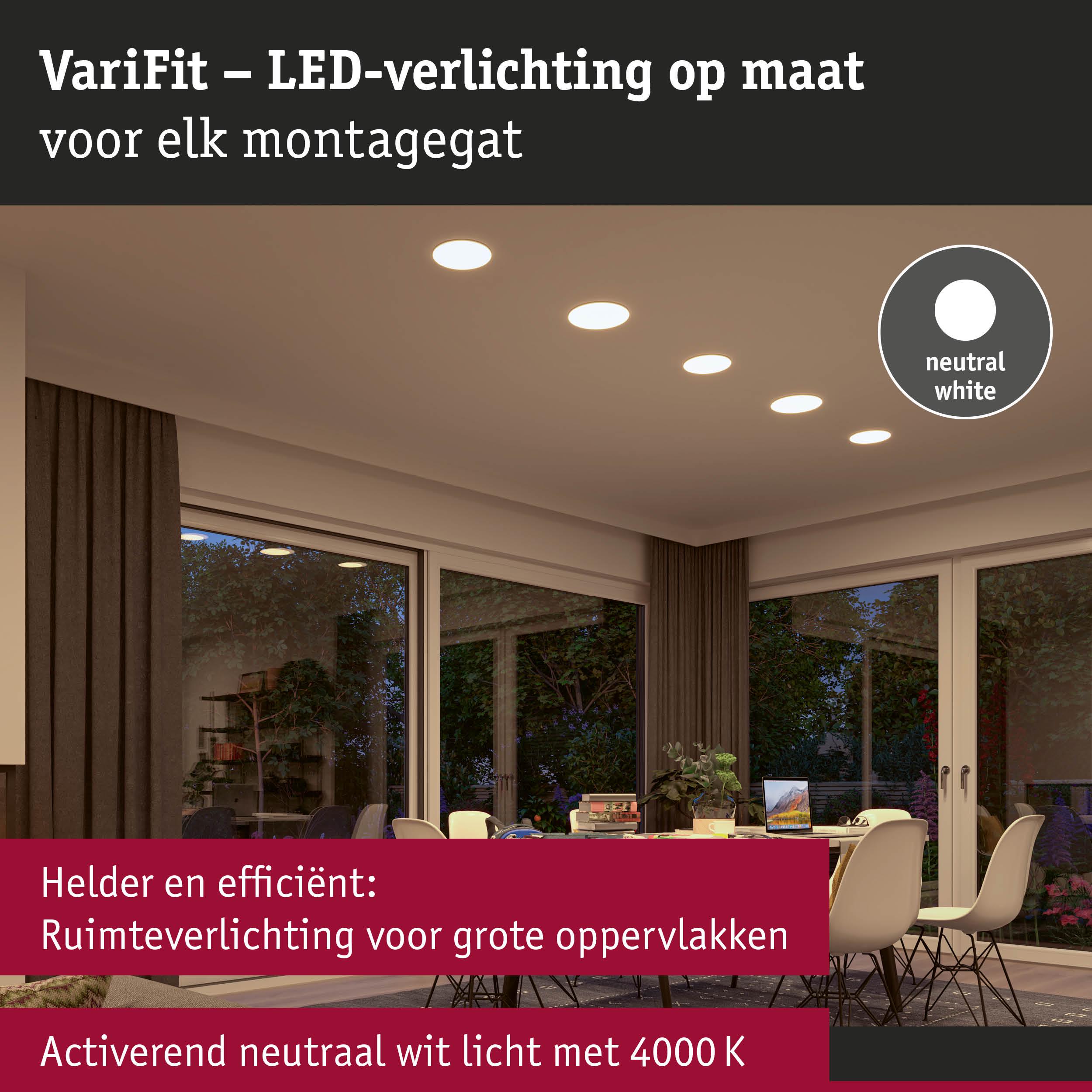 LED-inbouwspots in neutraal wit voor grote ruimtes, efficiënte plafondverlichting met 4000K lichtkleur