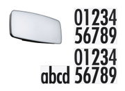Rectangular white LED wall light with black number and letter stickers for house numbering.