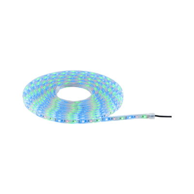 Colorful LED strip light in transparent plastic with flexible RGB lighting for home decoration