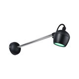 Schwarze LED-Außenwandleuchte mit verstellbarem Kopf und Edelstahlarm für Gartenbeleuchtung
