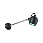 Schwarze LED-Außenwandleuchte mit verstellbarem Kopf und Edelstahlarm für Gartenbeleuchtung