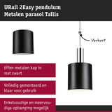 Mat zwarte metalen URail 2Easy pendel met enkele en meervoudige ophanging