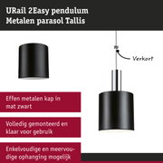 Mat zwarte metalen URail 2Easy pendel met cilindrisch ontwerp en geïntegreerde LED-verlichting