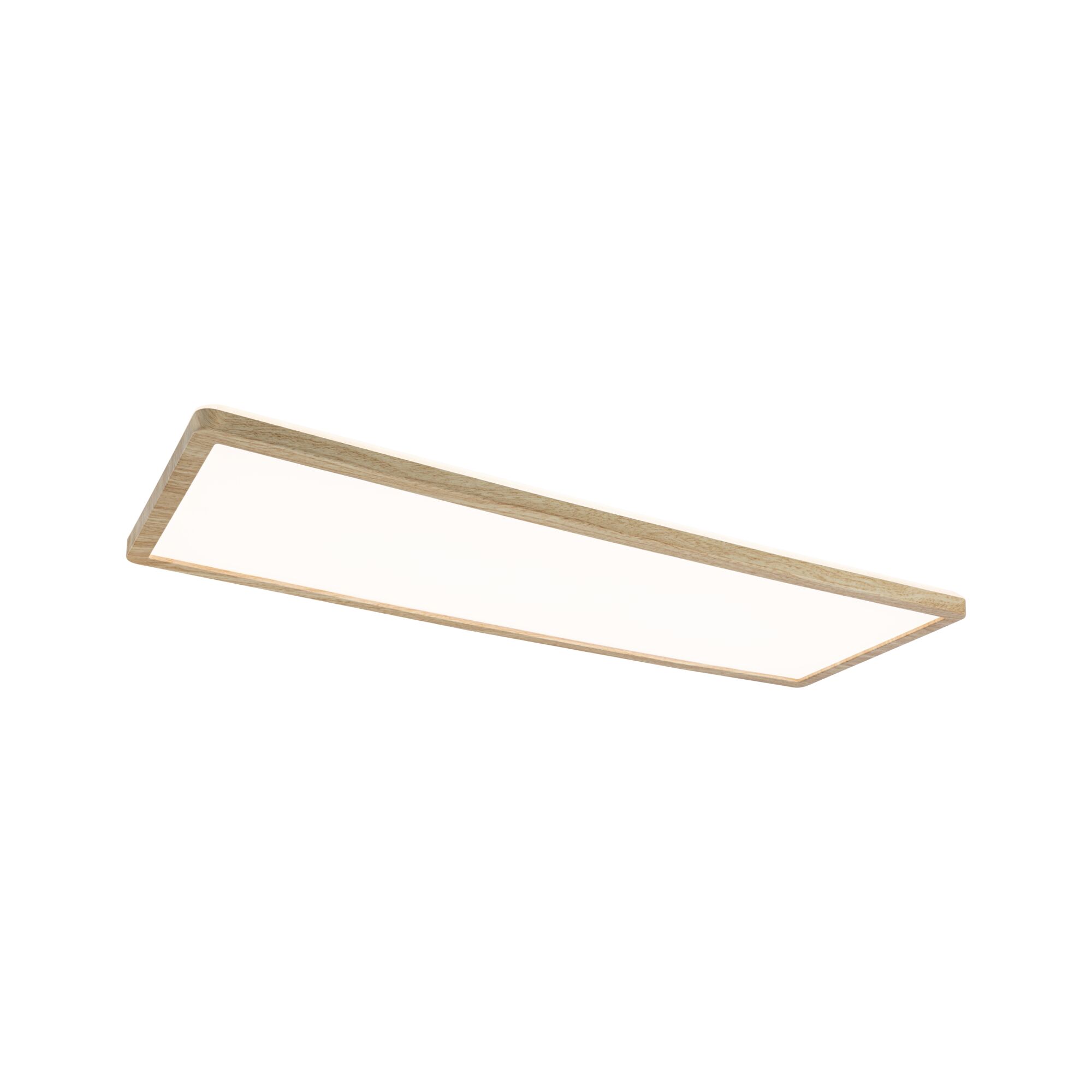 LED-paneel Atria Shine Backlight IP44 hoekig 580x200mm 22W 2300lm 3000K Houtlook Rechthoekige plafondlamp met houten frame en witte diffuser voor moderne verlichting