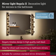 Set Mirror luminaire Regula II including light source 4-lamp IP44 E14 2700K 4x470lm 230V 4x4,5W dimmable Black/Crown mirror black matt
