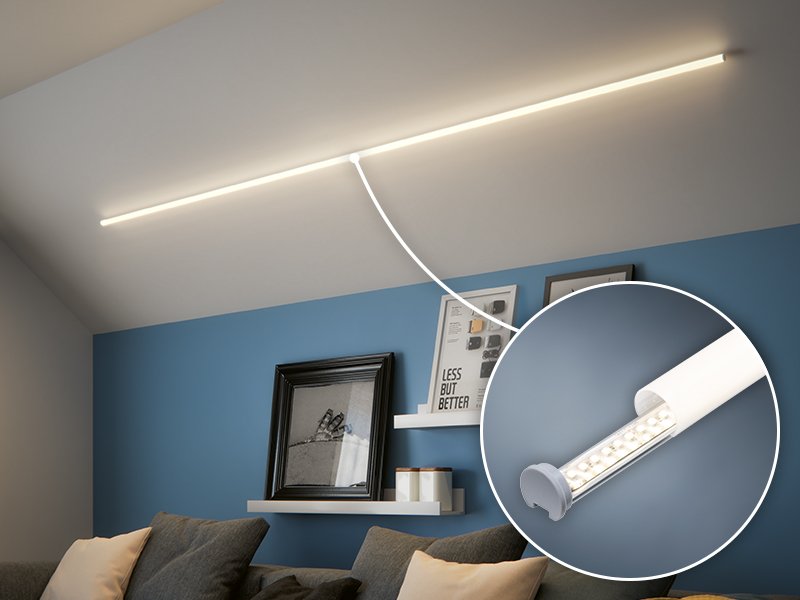 Deckenbeleuchtung mit dem LED Tube Profil für LED Strips