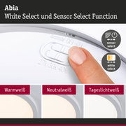 Abia LED-Deckenleuchte in Weiß mit Sensor- und White Select-Funktion für einstellbare Lichtfarben