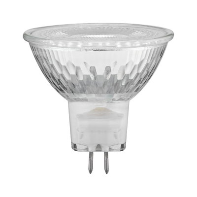 Clear glass reflector bulb with two metal pins, energy-saving LED light