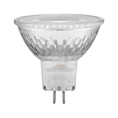 Clear glass reflector bulb with two metal pins, energy-saving LED light