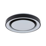 Rund sort-hvid LED-loftslampe med stjernehimmel-effekt til moderne rum