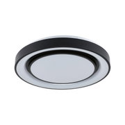 Runde LED-Deckenleuchte in Schwarz-Weiß mit Sternenhimmel-Effekt für moderne Wohnräume