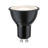 Schwarze LED-Reflektorlampe mit GU10-Sockel und einstellbarer Farbtemperatur 2700K bis 4000K