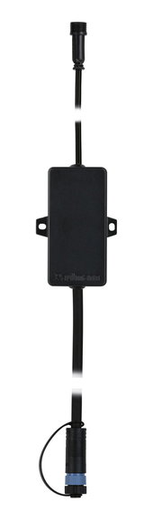 Black plastic connector cable with plug and socket for LED lighting systems