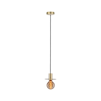 Suspension moderne en laiton avec câble noir et ampoule LED blanc chaud pour éclairage intérieur