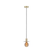 Moderne Pendelleuchte aus Messing mit schwarzem Kabel und warmweißem LED-Leuchtmittel für Wohnräume