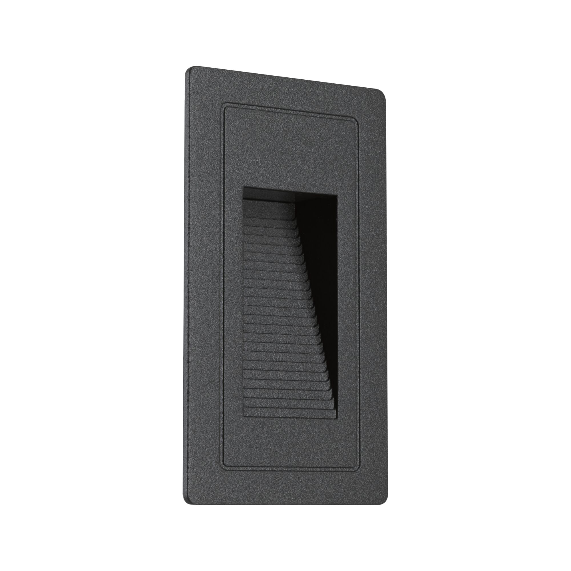 Applique murale LED rectangulaire noire en plastique avec sortie de lumière rainurée pour éclairage intérieur