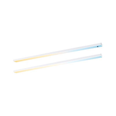 Two white LED light bars with warm and cool white light for modern indoor lighting solutions