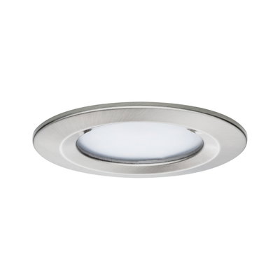 Spot encastré LED rond en acier inoxydable brossé avec diffuseur blanc pour éclairage moderne