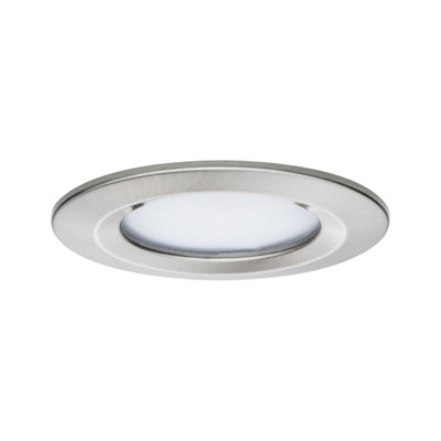 Spot encastré LED rond en acier inoxydable brossé avec diffuseur blanc pour éclairage moderne