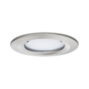 Round LED recessed spotlight in brushed stainless steel with white diffuser for modern lighting
