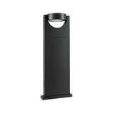 Modern black aluminium outdoor bollard with LED light for garden and pathway lighting