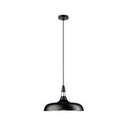 Schwarze Pendelleuchte aus Metall mit mattem Finish und modernem Design für Wohnräume