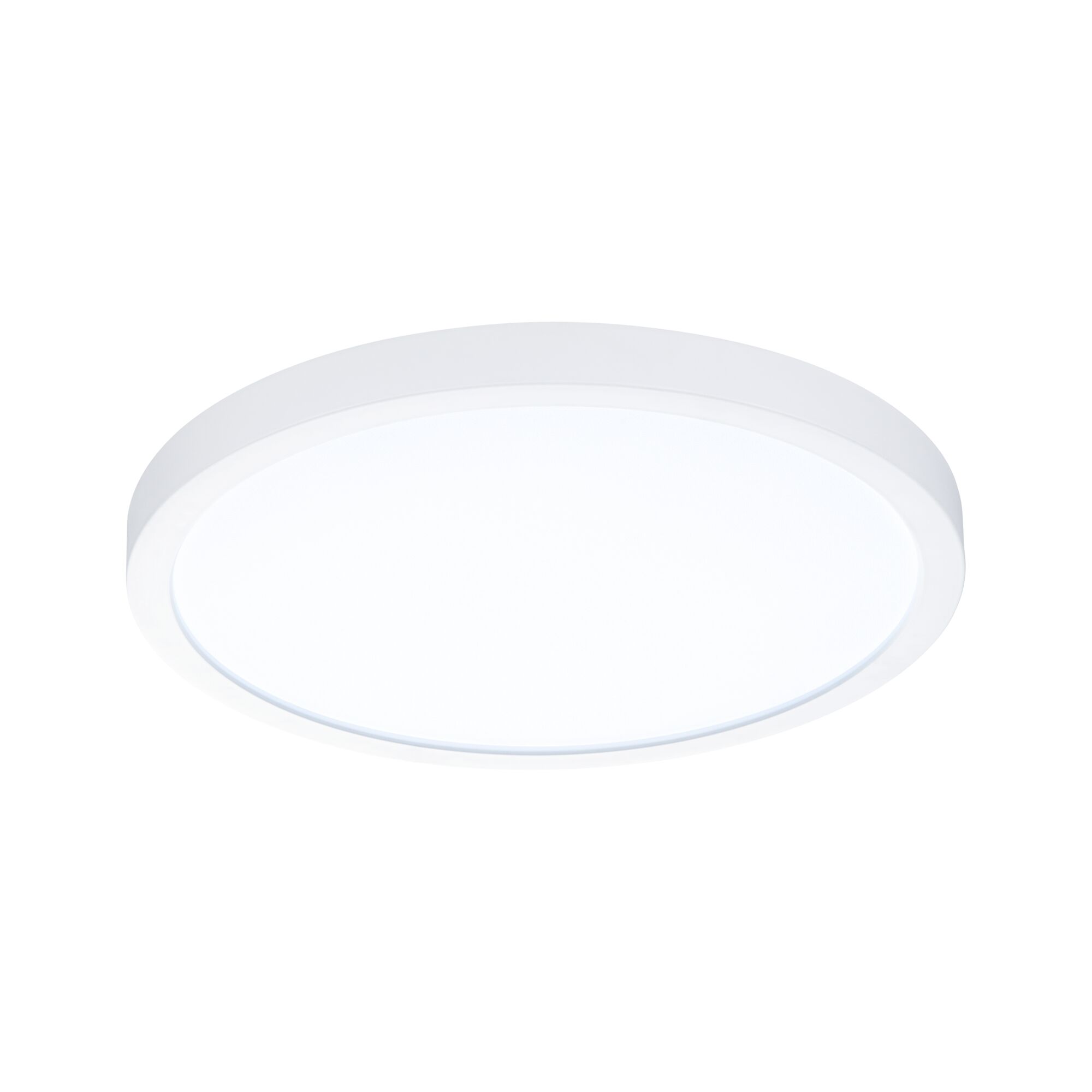 Rund hvid LED-loftslampe med enkelt design til moderne rum og energieffektiv belysning