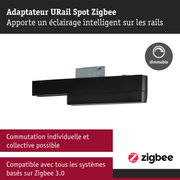 Adaptateur URail Spot Zigbee noir en métal avec fonction dimmable pour éclairage intelligent sur rails
