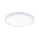 Round white LED ceiling light made of plastic with even light distribution for living spaces