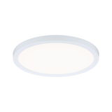 Round white LED ceiling light made of plastic with even light distribution for living spaces