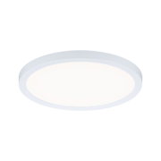 Rundes LED-Deckenlicht mit weißem Kunststoffrahmen und warmweißem Licht für Wohnräume