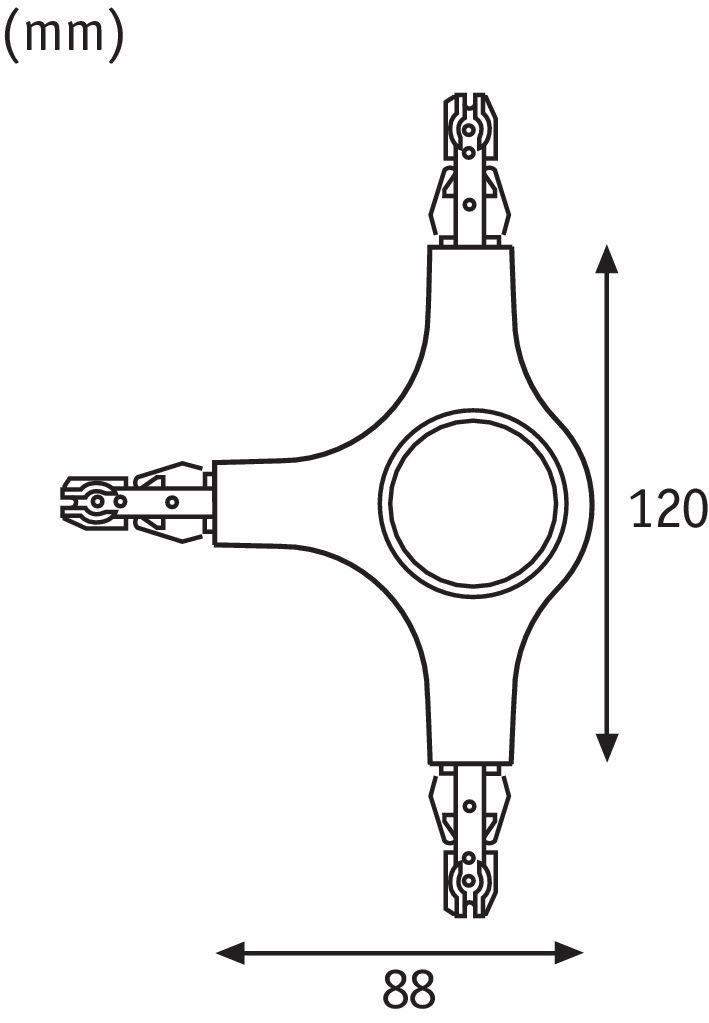 URail Verbinder T-Stück beleuchtet 224x141mm 5,3W Chrom matt
